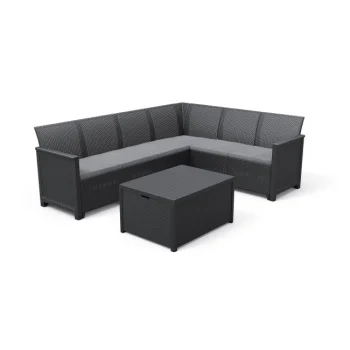 Keter baštenski set ugaoni Elodie 6 seater sa box stolom grafit CU 249596 Keter baštenski set ugaoni Elodie 6 seater sa box stolom grafit CU 249596